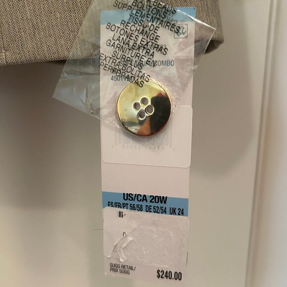 NWT Le Suit soft taupe lined blazer sz 20W - Picture 11 of 13